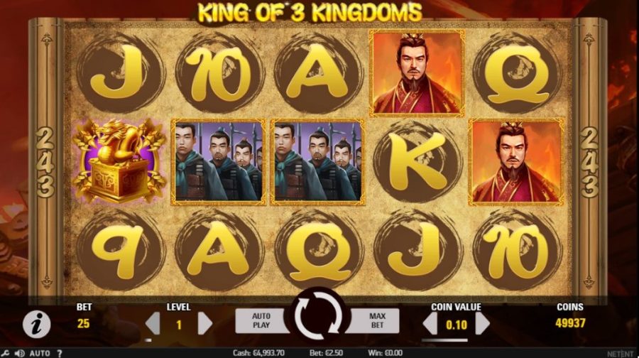 Игровые символы и победные комбинации King of 3 Kingdoms