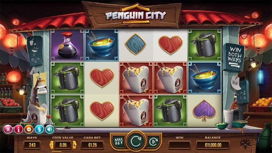 Дизайн и интерфейс игрового автомата Penguin City