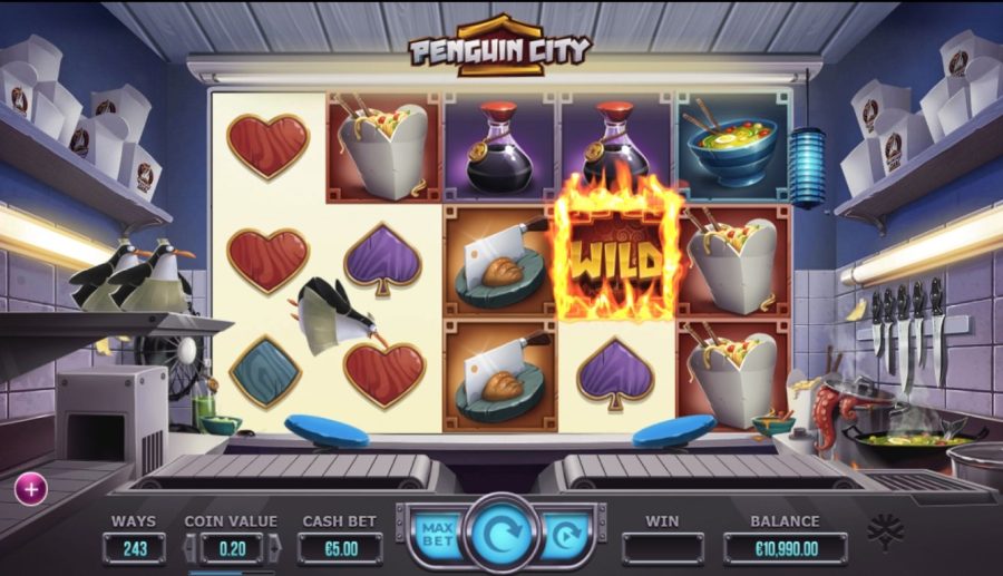 Призовые комбинации и бонусные символы Penguin City