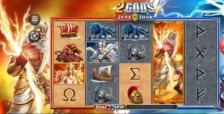 Внешний вид игрового автомата игровой слот 2 Gods Zeus VS Thor