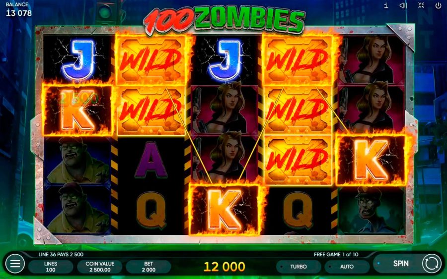 Встроенные бонусы и особенности их работы игрового автомата 100 Zombies